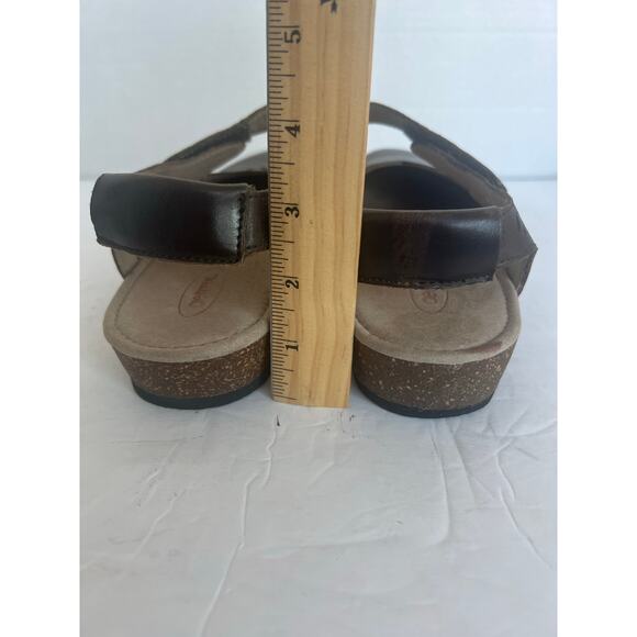Aetrex Cheryl Brown Leather Slingback Mary-Jane Comfort Arch Support Clogs 8.5 - Picture 9 of 12